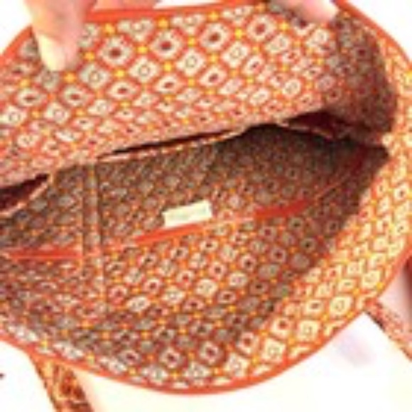 Vera Bradley Villager Tote & Wristlet Set Symphony in Hue Orange Floral Cotton - Picture 5 of 15